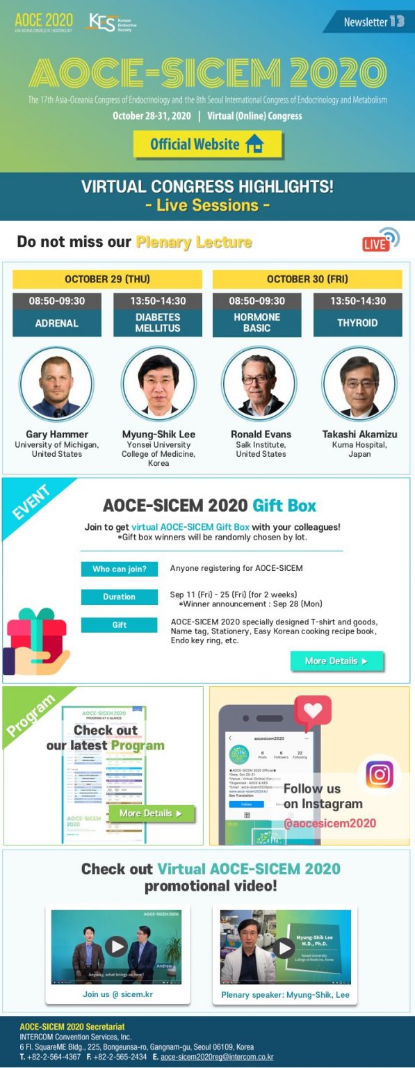 AOCESICEM 2020 Endocrine and Metabolic Society of Singapore (EMSS)